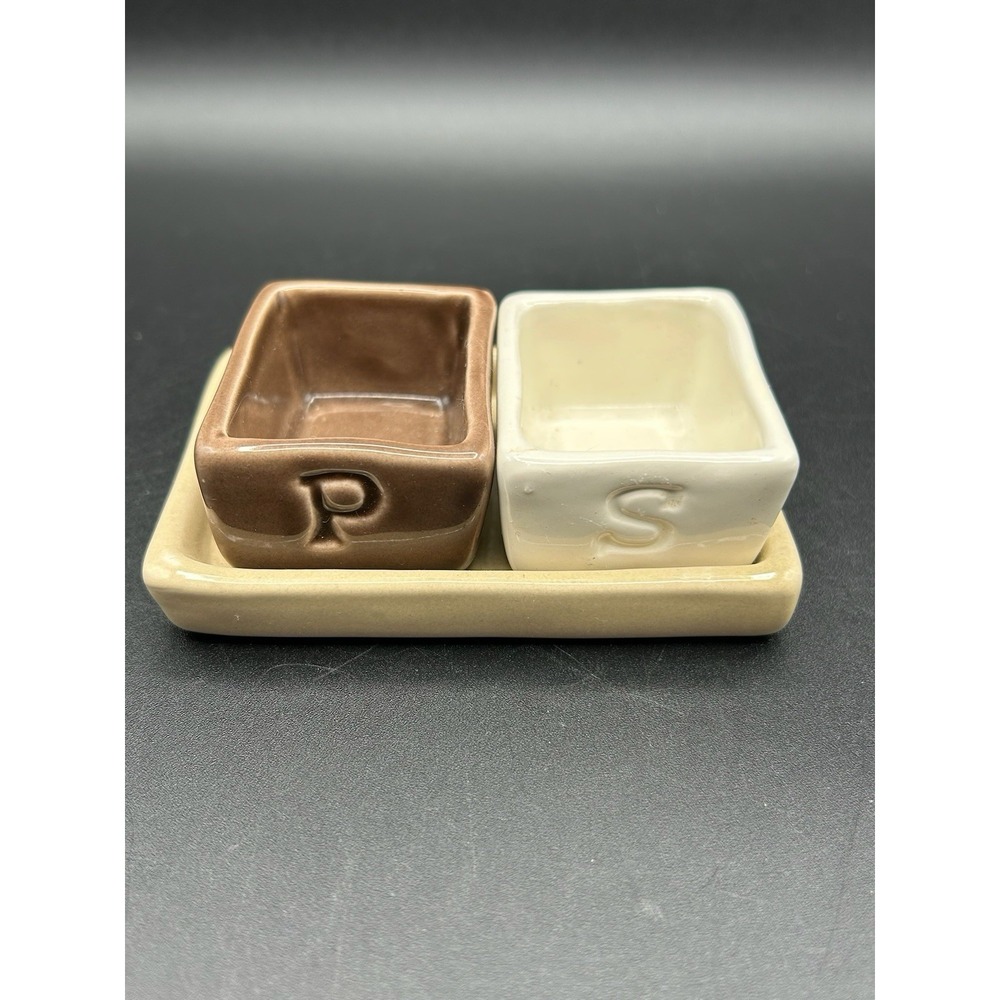 Pottery Barn Salt And Pepper Cellar With Tray Barbara Eigin Collection